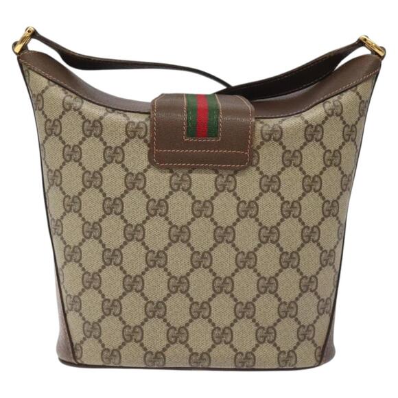GUCCI GG Supreme Web Sherry Line Shoulder Bag Pvc Beige 40 02 081 - Picture 3 of 16